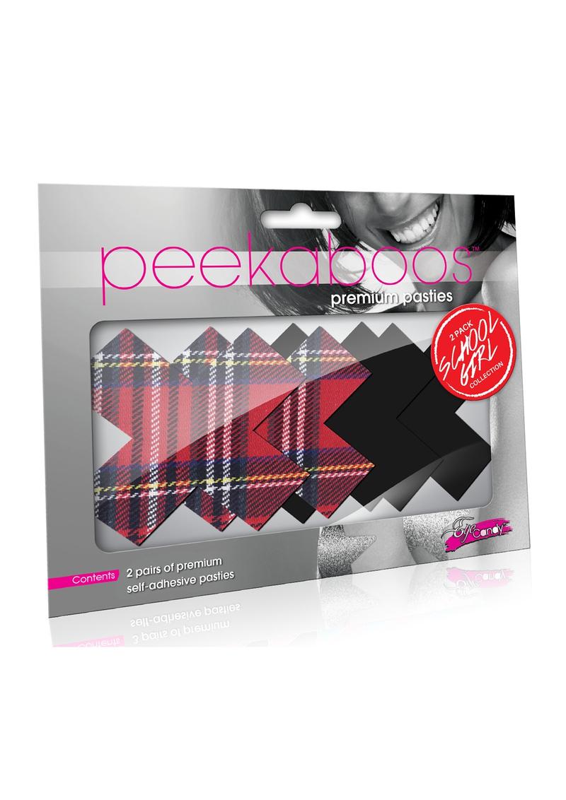 Peekaboo Schoolgirl X Pasties - Black/Red