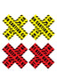 Peekaboos Caution X Pasties - Red/Yellow