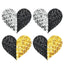Peekaboos Reversilbe Sequin Hearts Pasties - Black/Gold