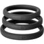 Perfect Fit Xact-Fit Silicone Ring Kit - Lg /XL - Black - 3 Pack