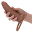 Performance Maxx Rechargeable Silicone Thick Dual Penetrator Extender - Chocolate
