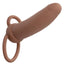 Performance Maxx Rechargeable Silicone Thick Dual Penetrator Extender - Chocolate