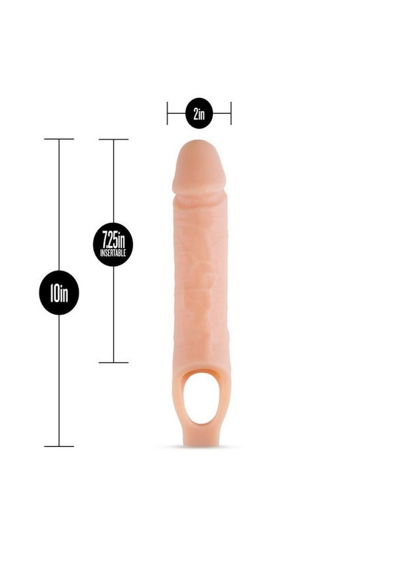 Performance Plus Silicone Cock Sheath Penis Extender - Flesh/Vanilla - 10in