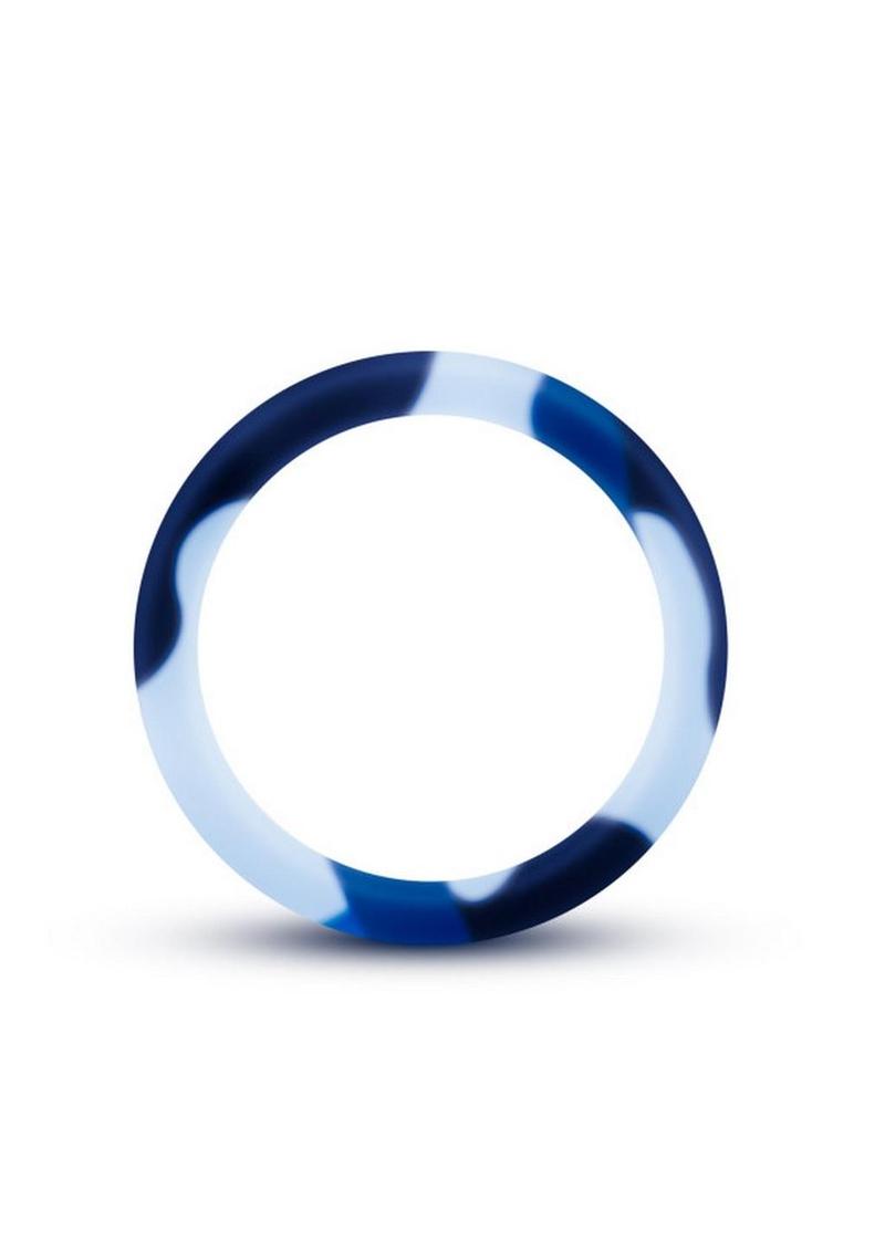Performance Silicone Camo Cock Ring - Blue Camouflage - Blue