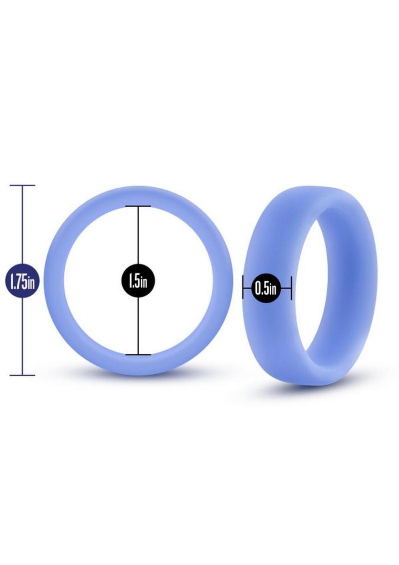 Performance Silicone Cock Ring - Blue/Glow In The Dark/Green