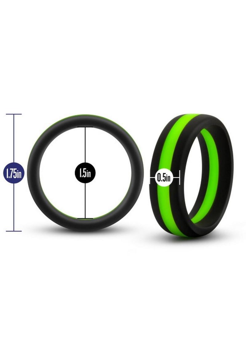 Performance Silicone Go Pro Cock Ring - Black/Green/Multicolor