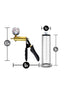 Performance Vx6 Vacuum Penis Pump with Brass Pistol and Pressure Gauge - Clear - 9.5in