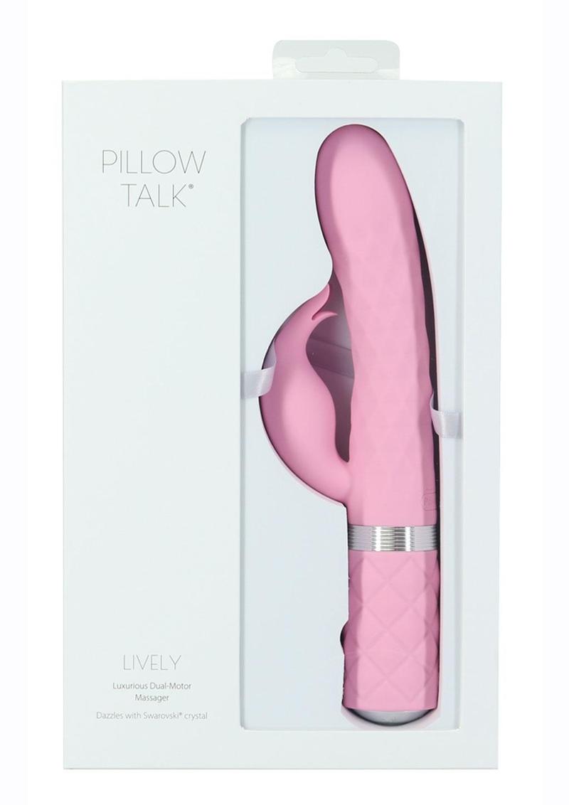 Pillow Talk Lively Silicone Rechargeable Dual Motor Massager with Swarovski