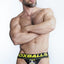 Pisspig 3d Rubber Urinal Jock - Black/Yellow - Small
