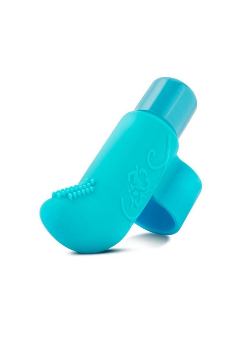 Play with Me Finger Vibe Silicone Vibrator - Blue