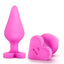 Play with Me Naughty Candy Heart Be Mine Silicone Butt Plug - Pink