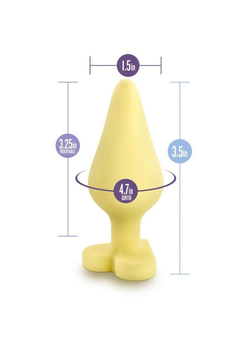 Play with Me Naughty Candy Heart Spank Me Silicone Butt Plug - Yellow