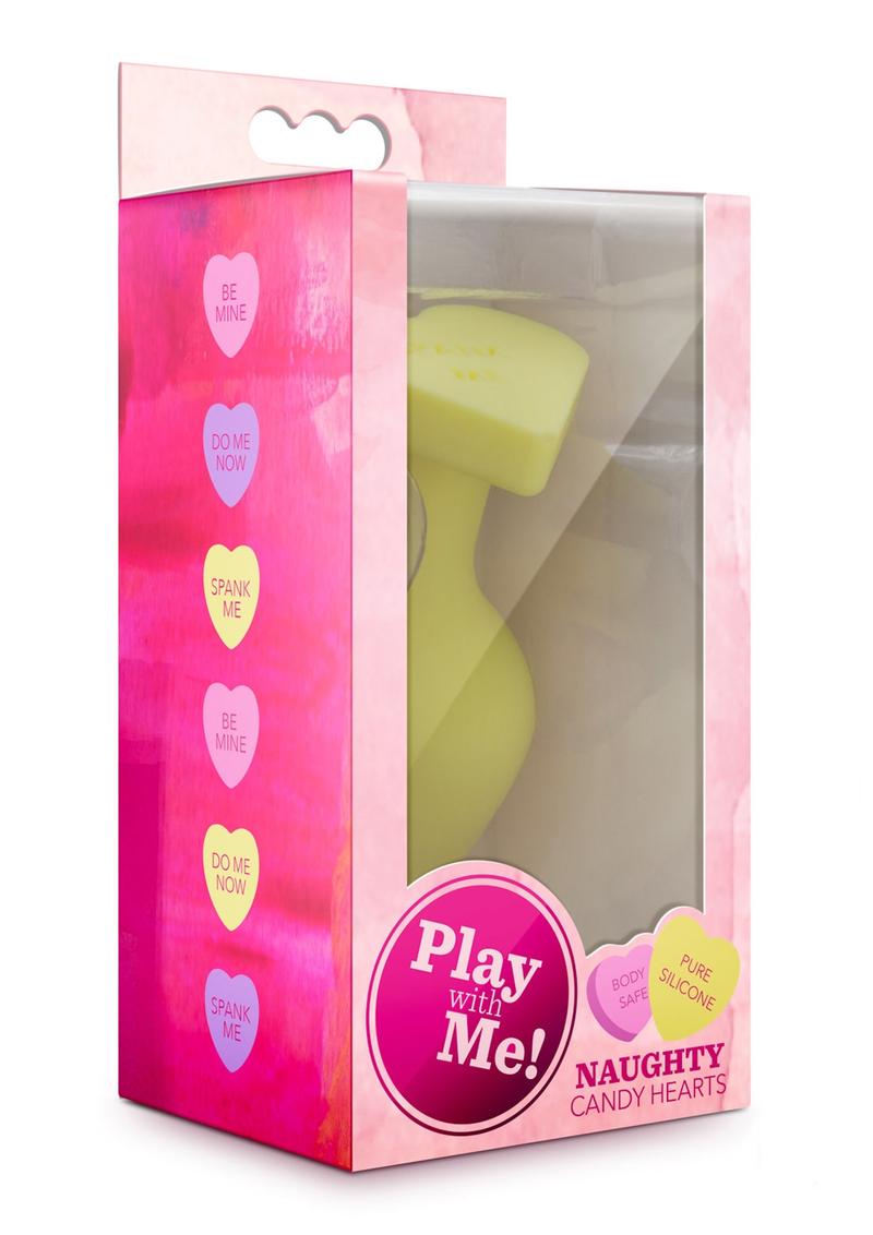 Play with Me Naughty Candy Heart Spank Me Silicone Butt Plug