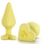 Play with Me Naughty Candy Heart Spank Me Silicone Butt Plug - Yellow
