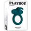 Playboy Bunny Buzzer Rechargeable Silicone Cock Ring - Teal