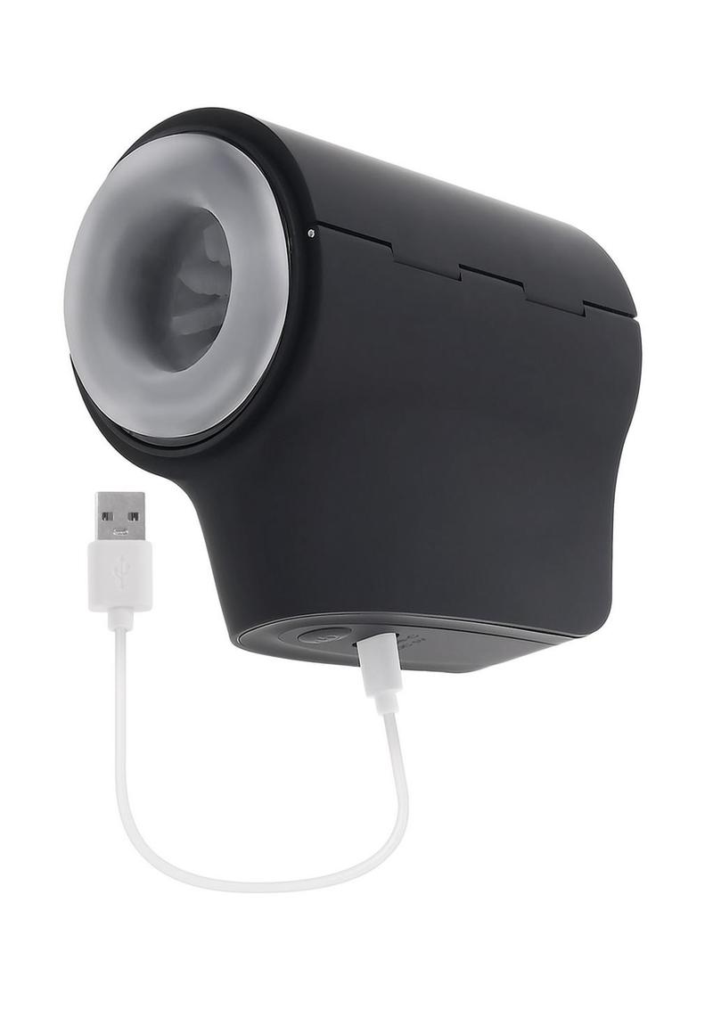 Playboy Come Along Dual End Rechargeable Masturbator - Black/Clear