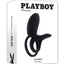 Playboy Just Right Rechargeable Silicone Dual Vibrating Cock Ring with Clitoral Stimulator