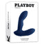 Playboy Pleasure Pleaser Rechargeable Silicone Vibrating Warming Prostate Massager with Remote Control - Blue