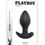 Playboy Plug and Play Rechargeable Silicone Vibrating Anal Plug with Remote Control - Black