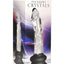 Pleasure Crystals Glass Dildo with Silicone Base - Black/Clear - 6.5in