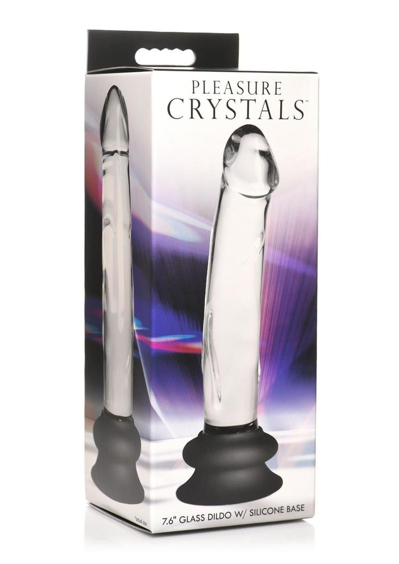 Pleasure Crystals Glass Dildo with Silicone Base