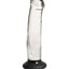 Pleasure Crystals Glass Dildo with Silicone Base - Black/Clear - 7.6in