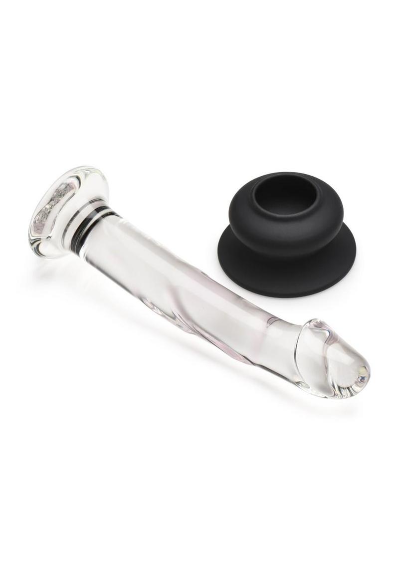 Pleasure Crystals Glass Dildo with Silicone Base