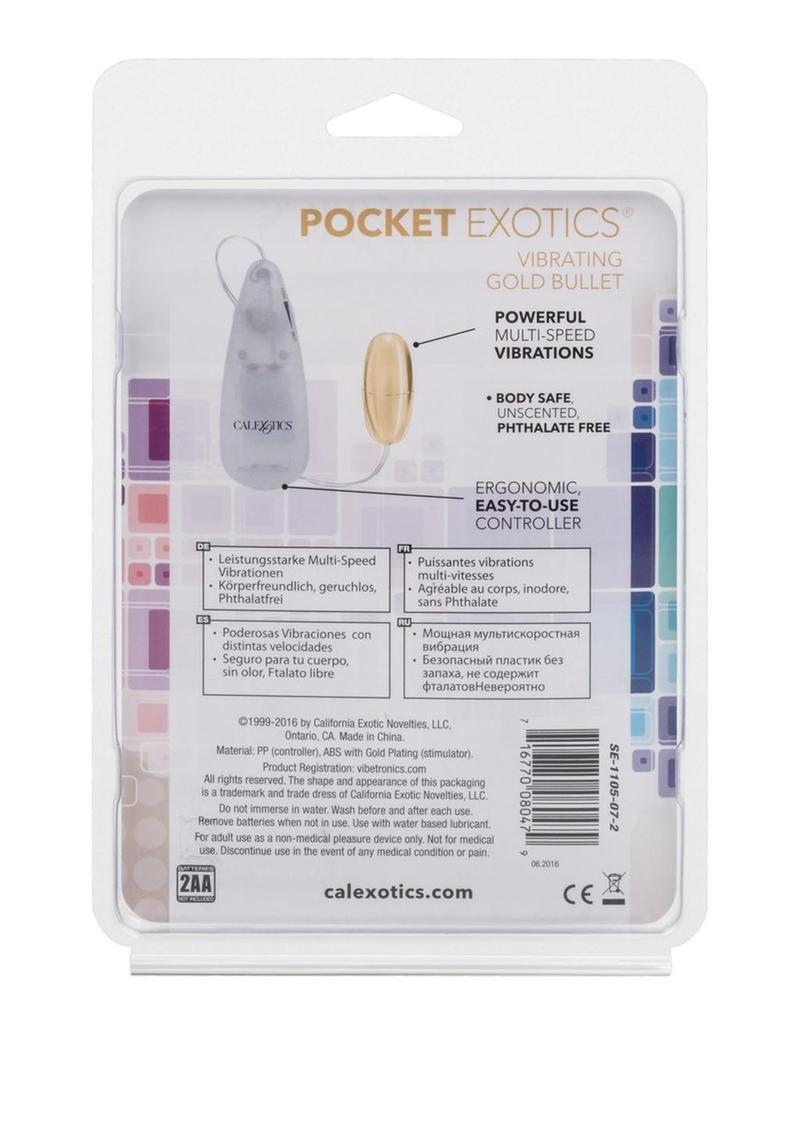 Pocket Exotics Vibrating Gold Bullet - Gold