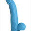 Pop Peckers Dildo with Balls - Blue - 7.5in