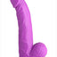 Pop Peckers Dildo with Balls - Purple - 7.5in