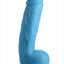 Pop Peckers Dildo with Balls - Blue - 8.25in