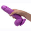 Pop Peckers Dildo with Balls - Purple - 8.25in