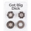 Powerbullet Got Big D Super Stretch Cock Rings - Black - 4 Pack