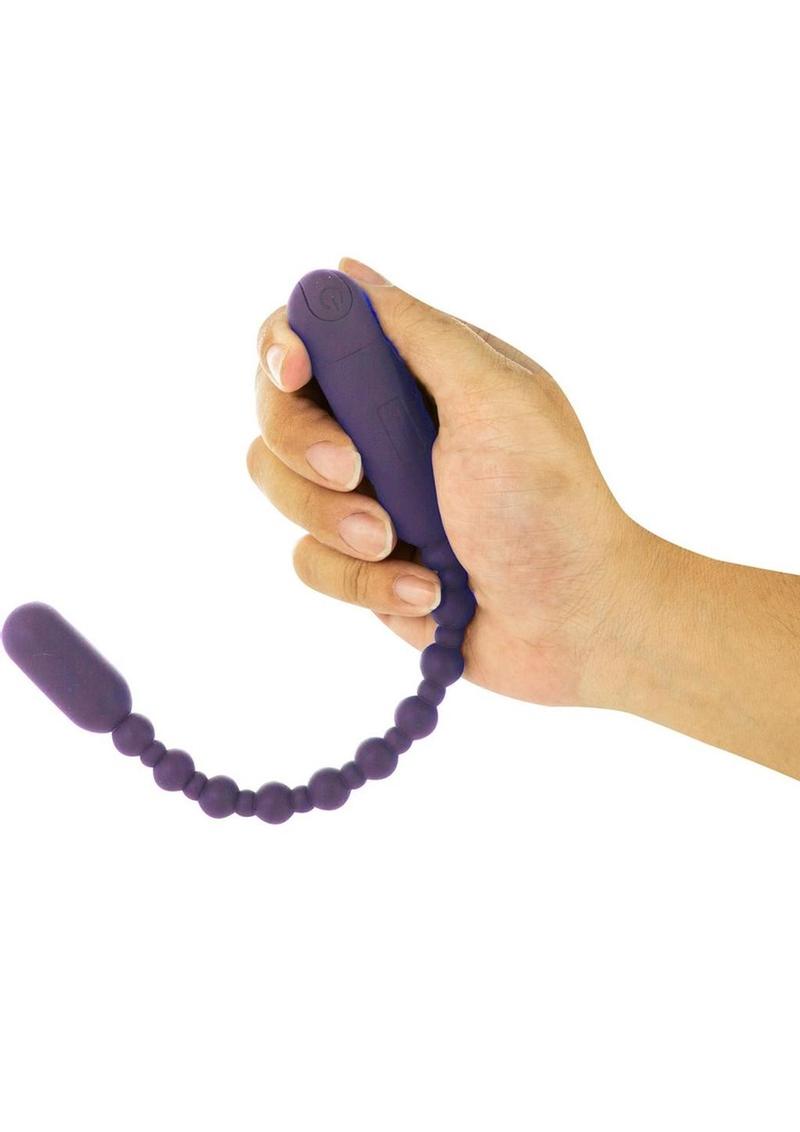 Powerbullet Rechargeable Silicone Booty Beads - Purple - 10in