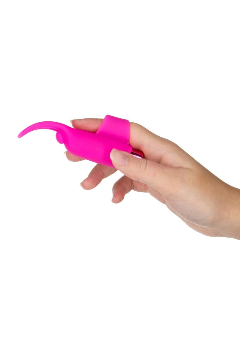 Powerbullet Silicone Teasing Tongue with Mini Rechargeable Bullet - Pink - 2.5in