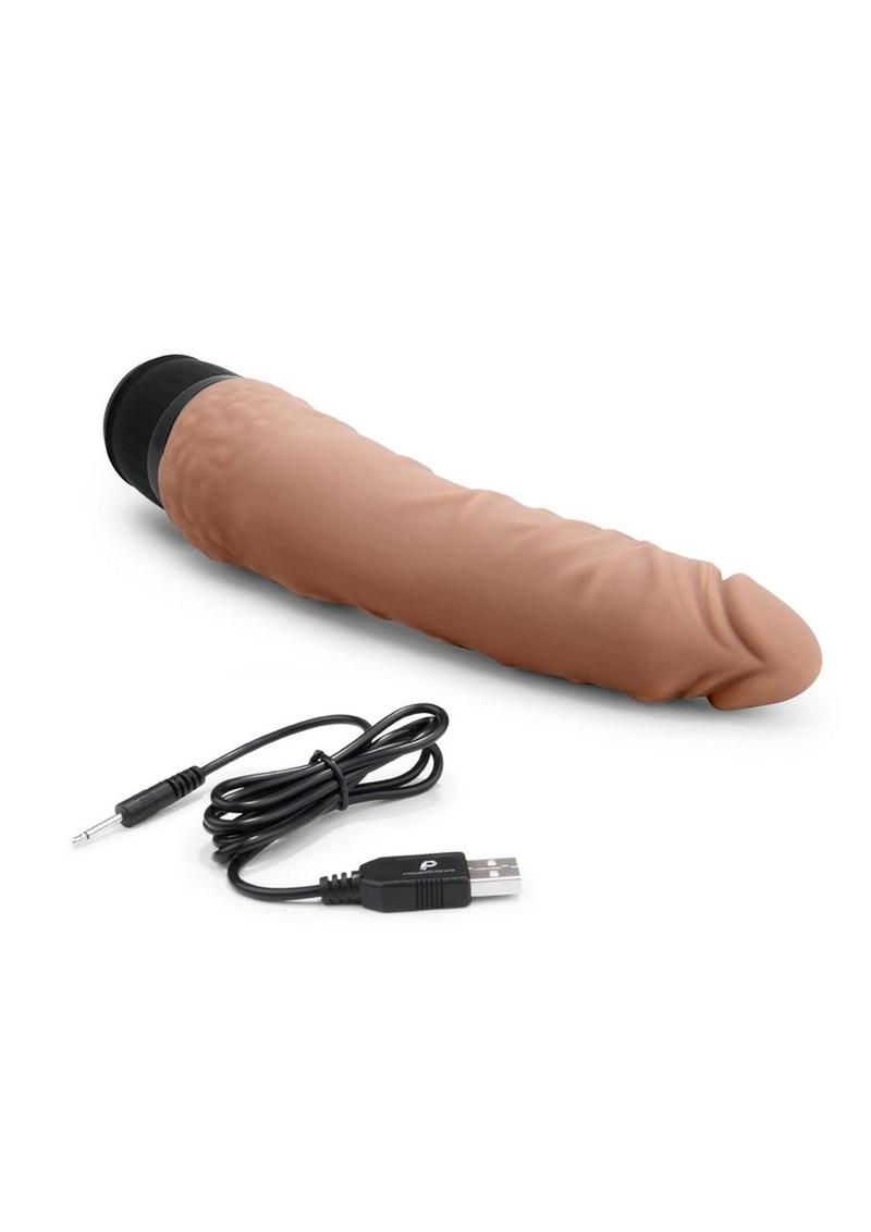 Powercocks Silicone Realistic Vibrator - Caramel - 7in