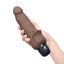 Powercocks Silicone Realistic Vibrator with Clitoral Stimulator - Chocolate - 7in