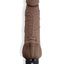 Powercocks Silicone Realistic Vibrator with Clitoral Stimulator - Chocolate - 7in