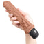 Powercocks Silicone Rechargeable Girthy Realistic Vibrator - Caramel - 8in