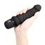 Powercocks Silicone Rechargeable Realistic Vibrator - Black - 6in