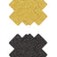 Pretty Pasties Glitter Cross - Black/Gold