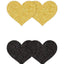 Pretty Pasties Glitter Hearts - Black/Gold