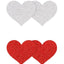 Pretty Pasties Glitter Hearts - Red/Silver