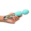 Prisms Vibra-Glass 10x Dual End Rechargeable Silicone Glass Wand - Blue/Turquoise