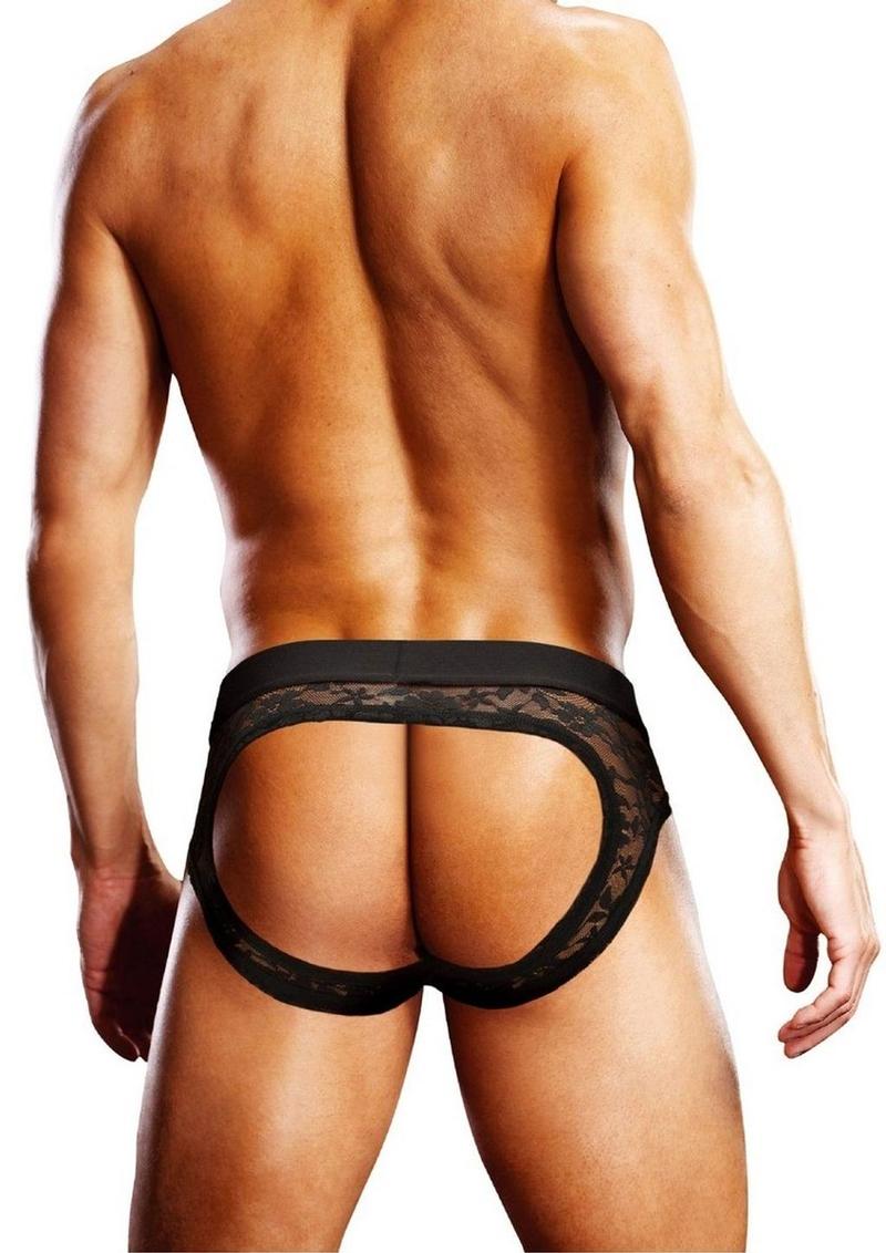 Prowler Lace Open Brief - Black - Large