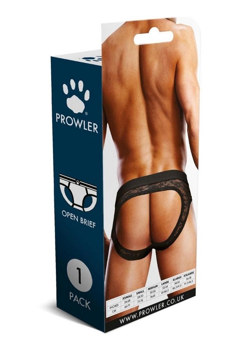 Prowler Lace Open Brief - Black - Medium