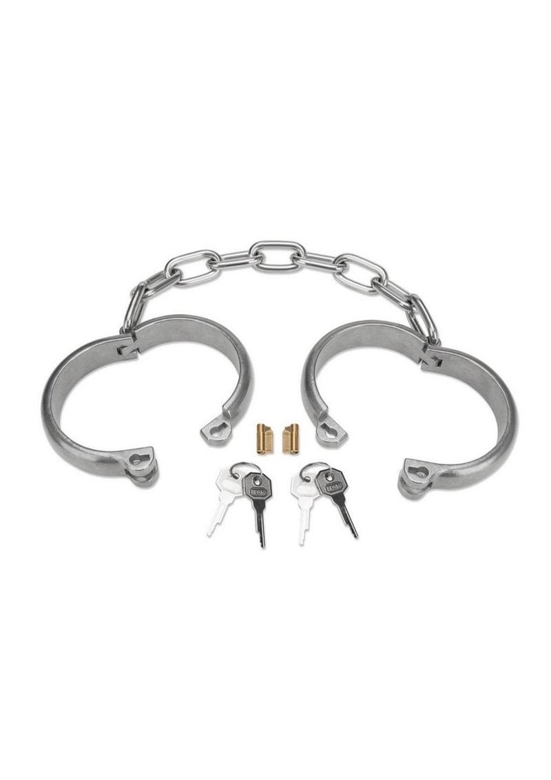 Prowler Red Heavy Duty Metal Ankle Cuffs - Stainless