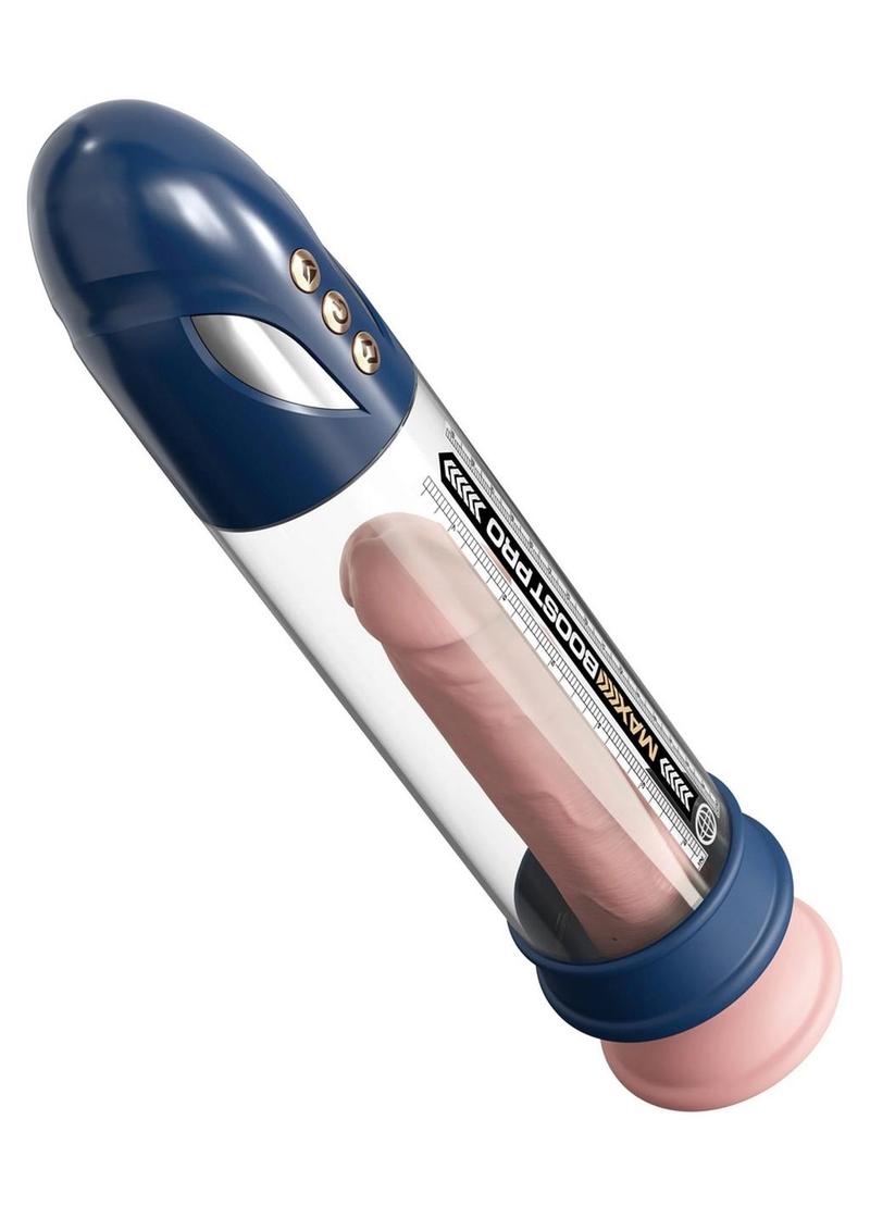 Pump Worx Max Boost Pro Flow Rechargeable Penis Pump - Blue