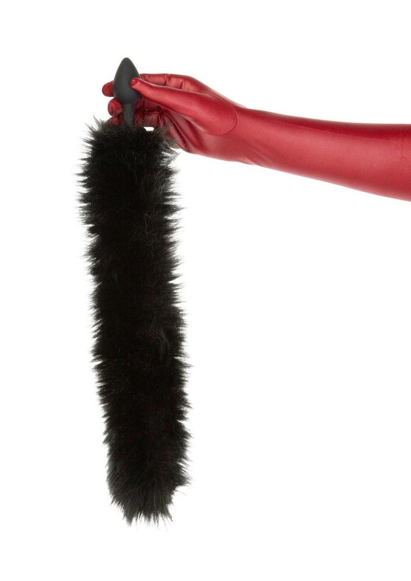 Punishment Fox Tail Silicone Butt Plug - Black