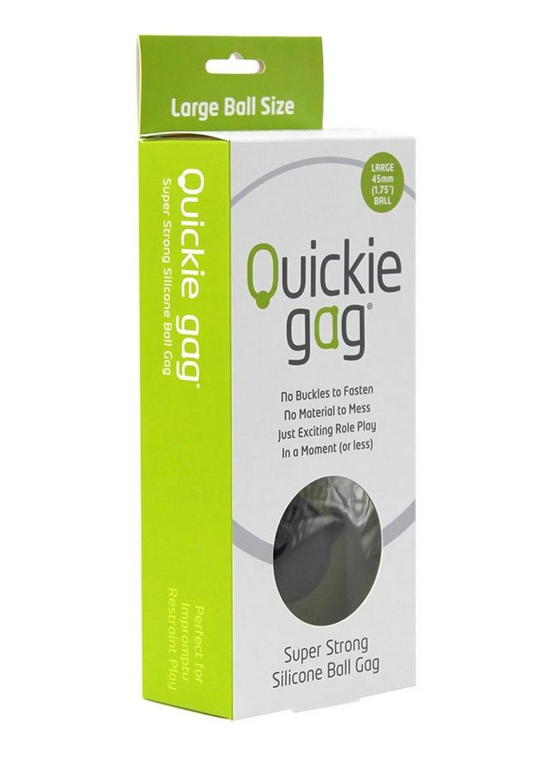 Quickie Gag Silicone Ball Gag Bondage - Black - Large